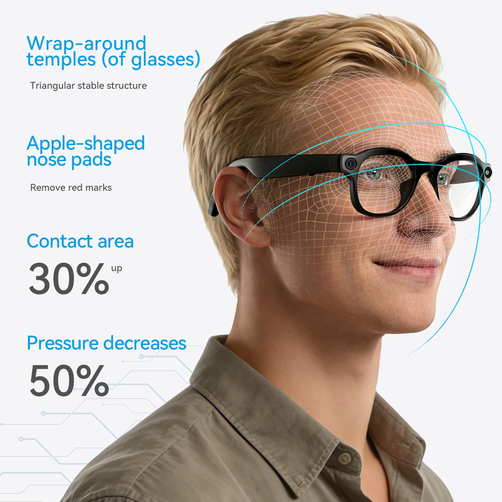 Lunettes Intelligentes avec Caméra IA Sony 13MP EIS Vidéo Audio Ouvert Traduction Recharge Magnétique Verres Photochromiques Bluetooth pour Affaires Voyage Vélo Travail Cadeau