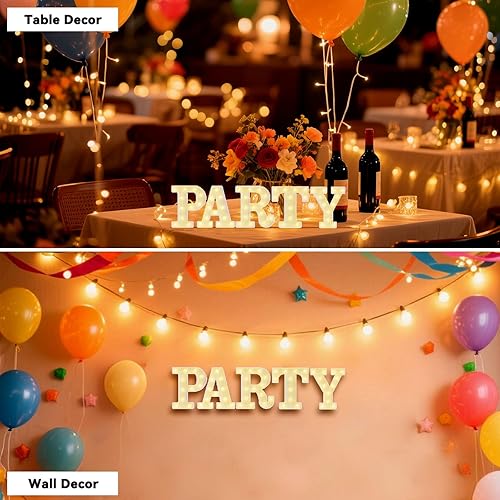 Miniatura 7 de Letras de marquesina LED blancas, letras iluminadas de marquesina con bombilla de diamante para decoración de Navidad, boda, letrero iluminado para