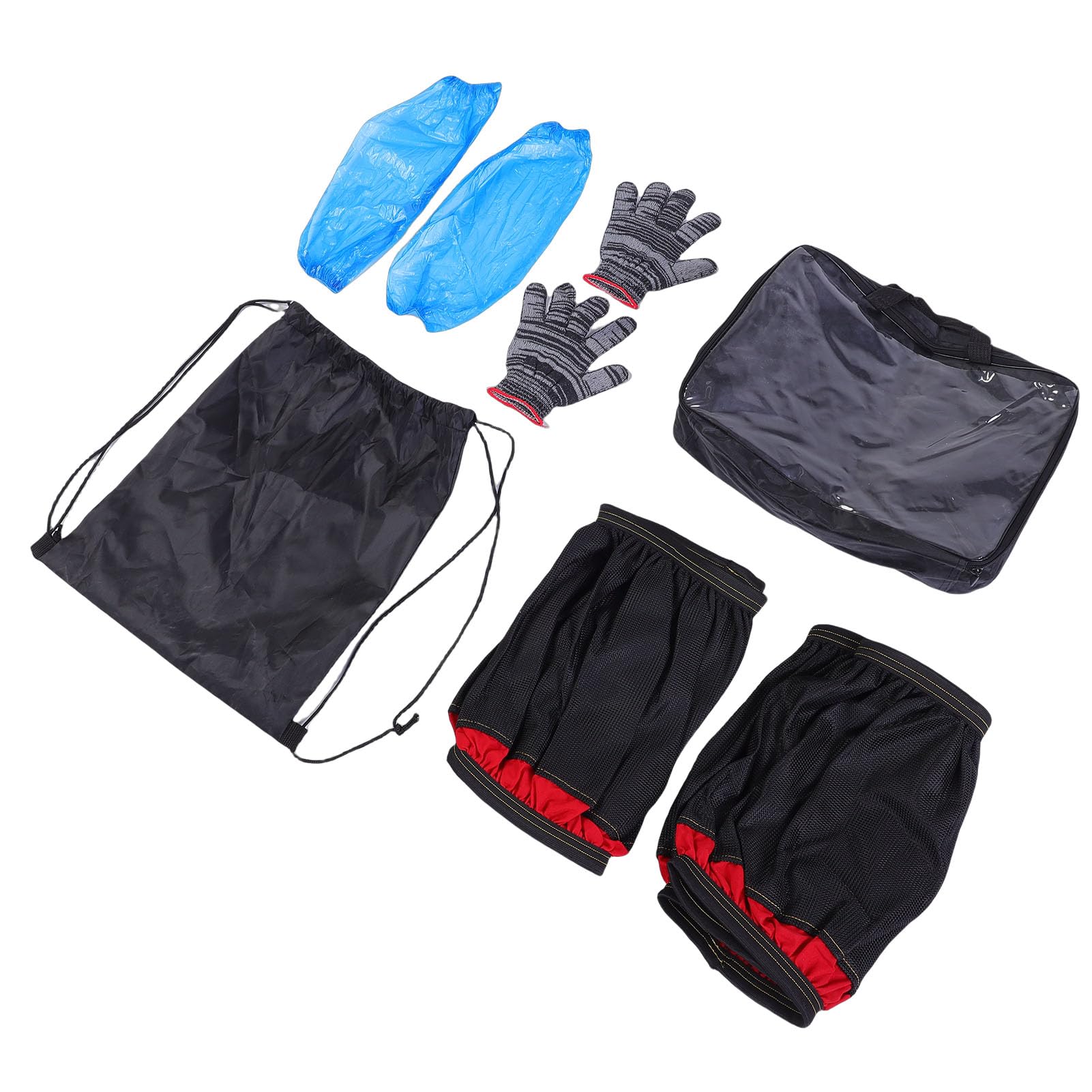 Reifensocken, hohe Traktion, langlebig, verschleißfest, rutschfest, für Autos, SUVs, Wohnmobile, Pickups, Schwarz, Rot, 2er-Set mit Handschuhen, Schutzhüllen, Aufbewahrungstasche
