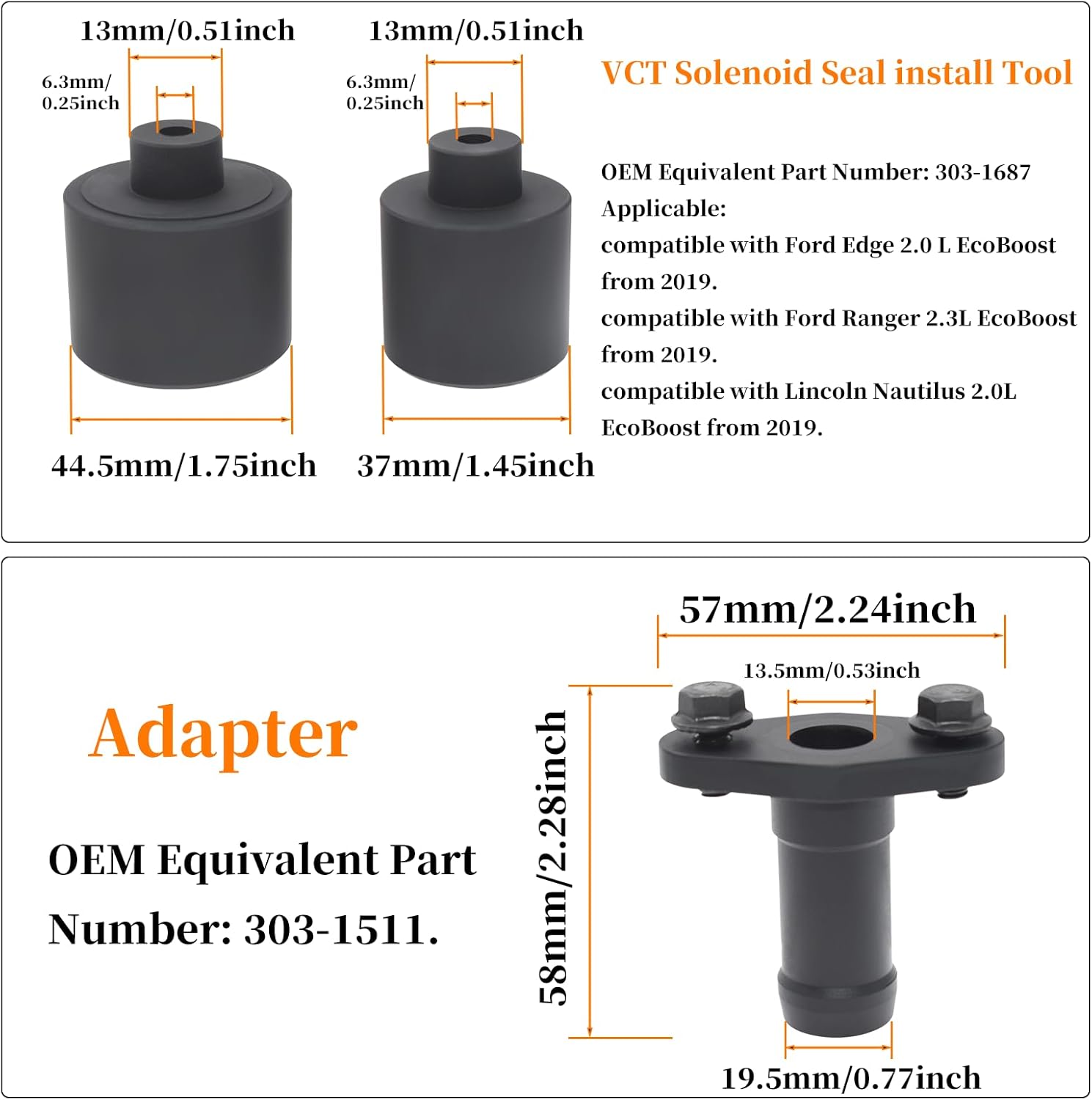 Camshaft Alignment Holding Timing Kit Balance Shaft Preload Tool Crankshaft Damper Holder VCT Solenoid Seal Installer Compatible with Ford 2.0 2.3 303-1511 303-1685 303-1686 303-1687 303-1688 303-1689