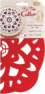 Talisman Designs Pie Top Cutter | 10-Inch | Red | Pie Crust Cutter | Pie Decorating Tools | Pie Pastry Baking Accessories | Stencil Crust Cutout