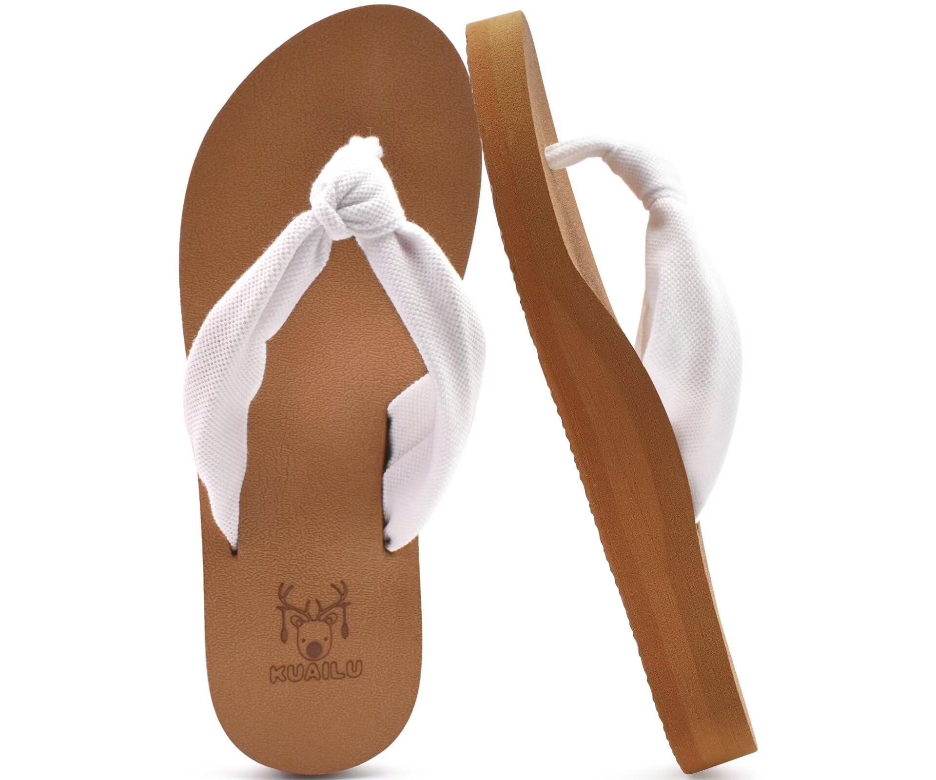 KuaiLu Infradito Donna Estive Comode Stoffa Righe Ciabatte Arch Support Spiaggia Piscina Sandali Mare Leggere Antiscivolo Gomma Suole