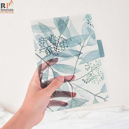 Miniatura 5 de RP Remarkable Power, Paquete de 24 separadores de índice de plástico A5 de la serie floral, divisor de pestañas insertable para 6 anillos,