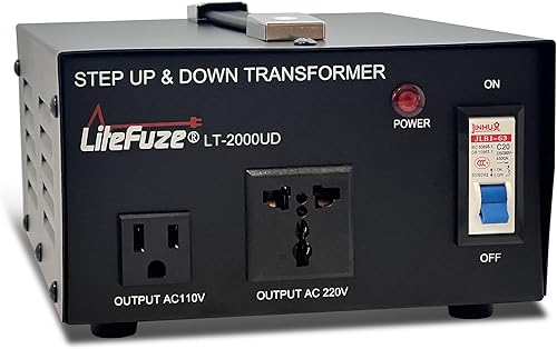 Miniatura 10 de LiteFuze Transformador de voltaje de 1000 vatios elevador hacia arribaabajo - Convertidor de potencia de 110 V a 220 V220 V a 110 V - Cable