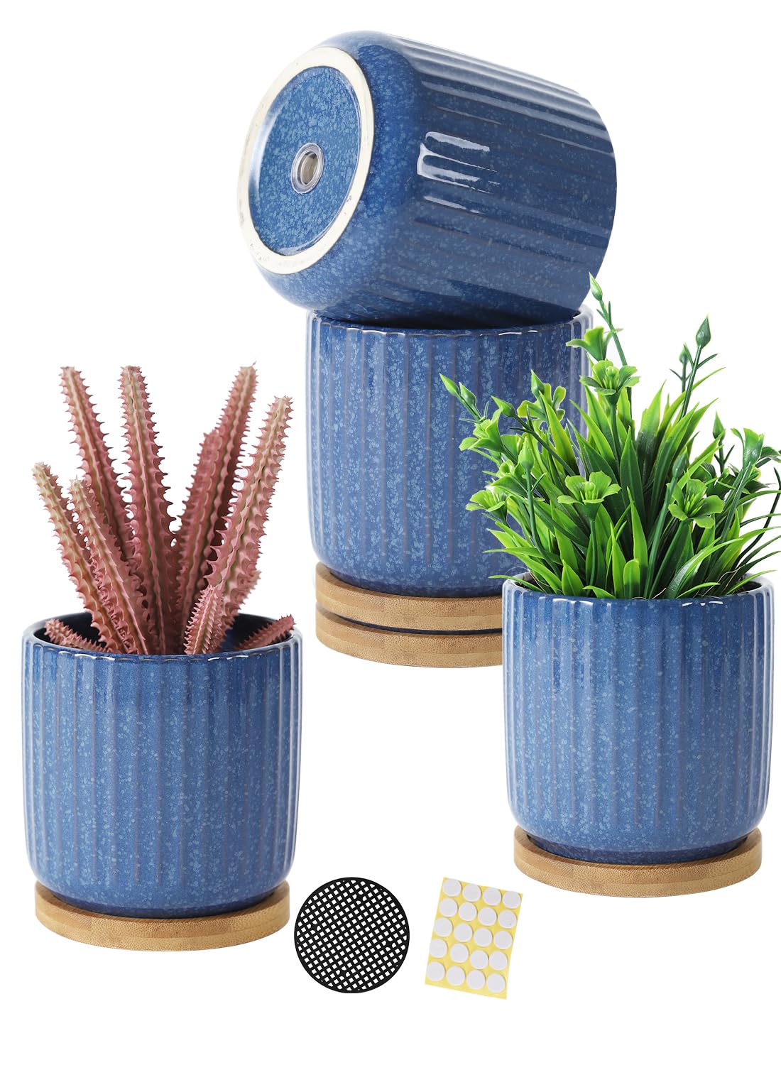 Lot de 4 pots de fleurs en céramique pour cultiver la sérénité au quotidien