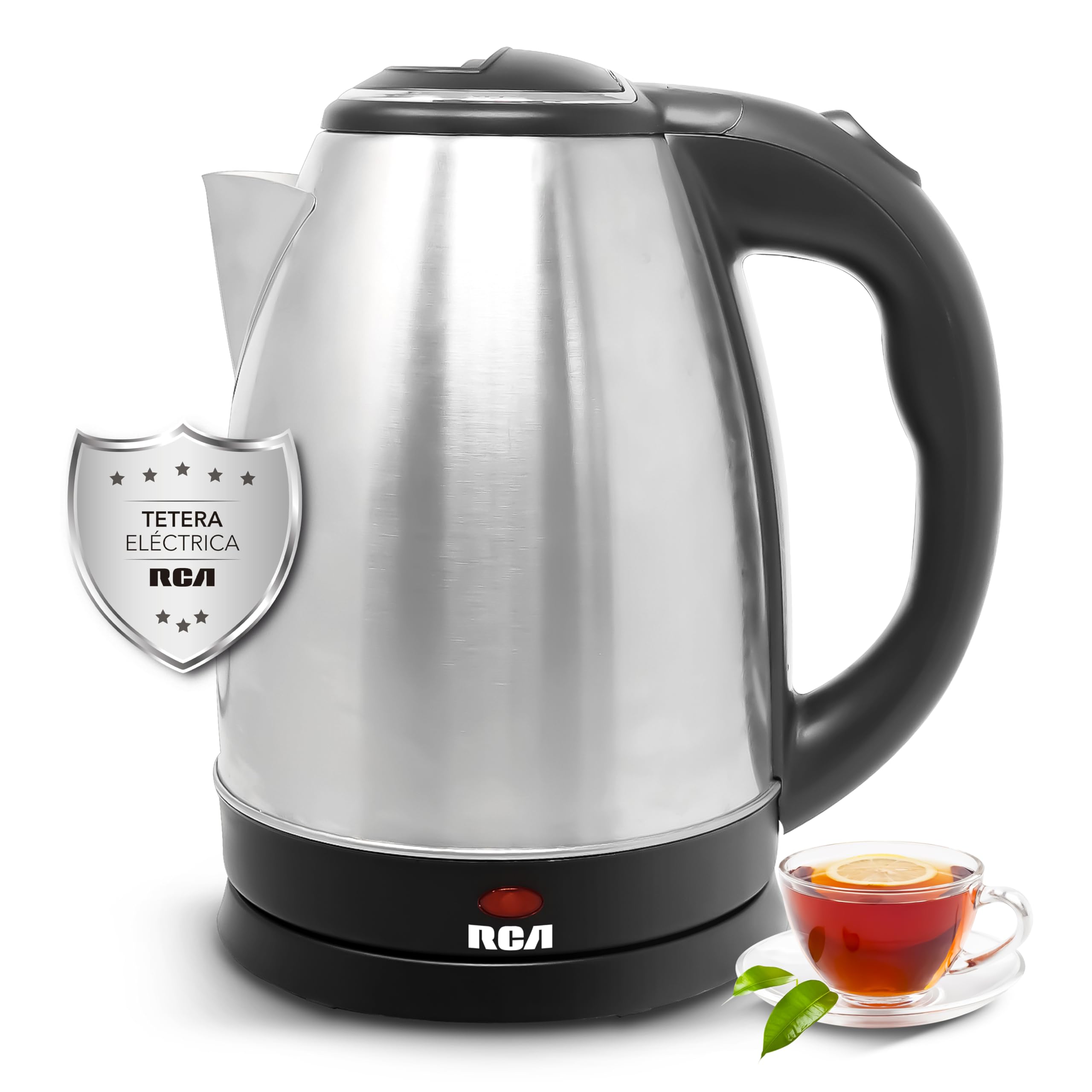 RCA Tetera Eléctrica RC-180GB01 de Acero Inoxidable — Capacidad de 1