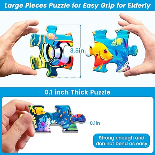 Miniatura 9 de Paquete de 4 rompecabezas de 36 piezas grandes para personas mayores, rompecabezas de demencia, actividades de Alzheimer para personas mayores,