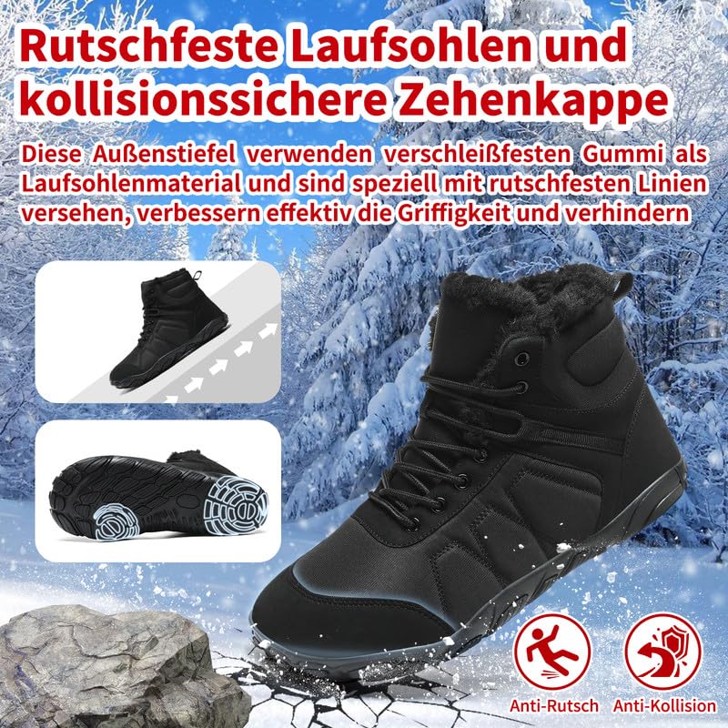 MIFAWA Barfußschuhe Winterstiefel Herren Damen Schneestiefel