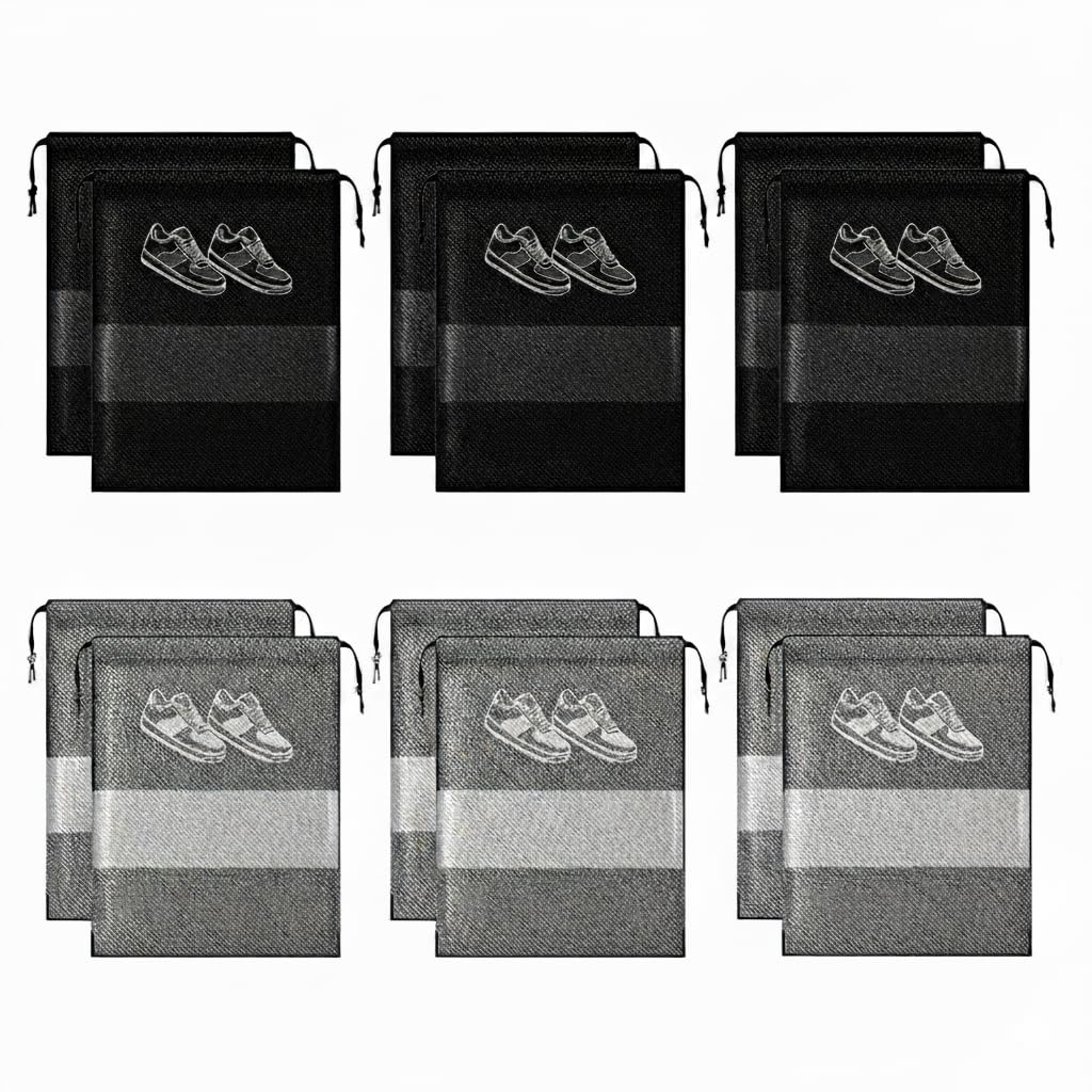 Shoe Bag for Travel Bag for Man & Women Shoe Cover for Storage at Home Gym Reusable Travelling Accessories Organizer Pouch Travel Essentials Footwear Bags - Pack of 12-image-38