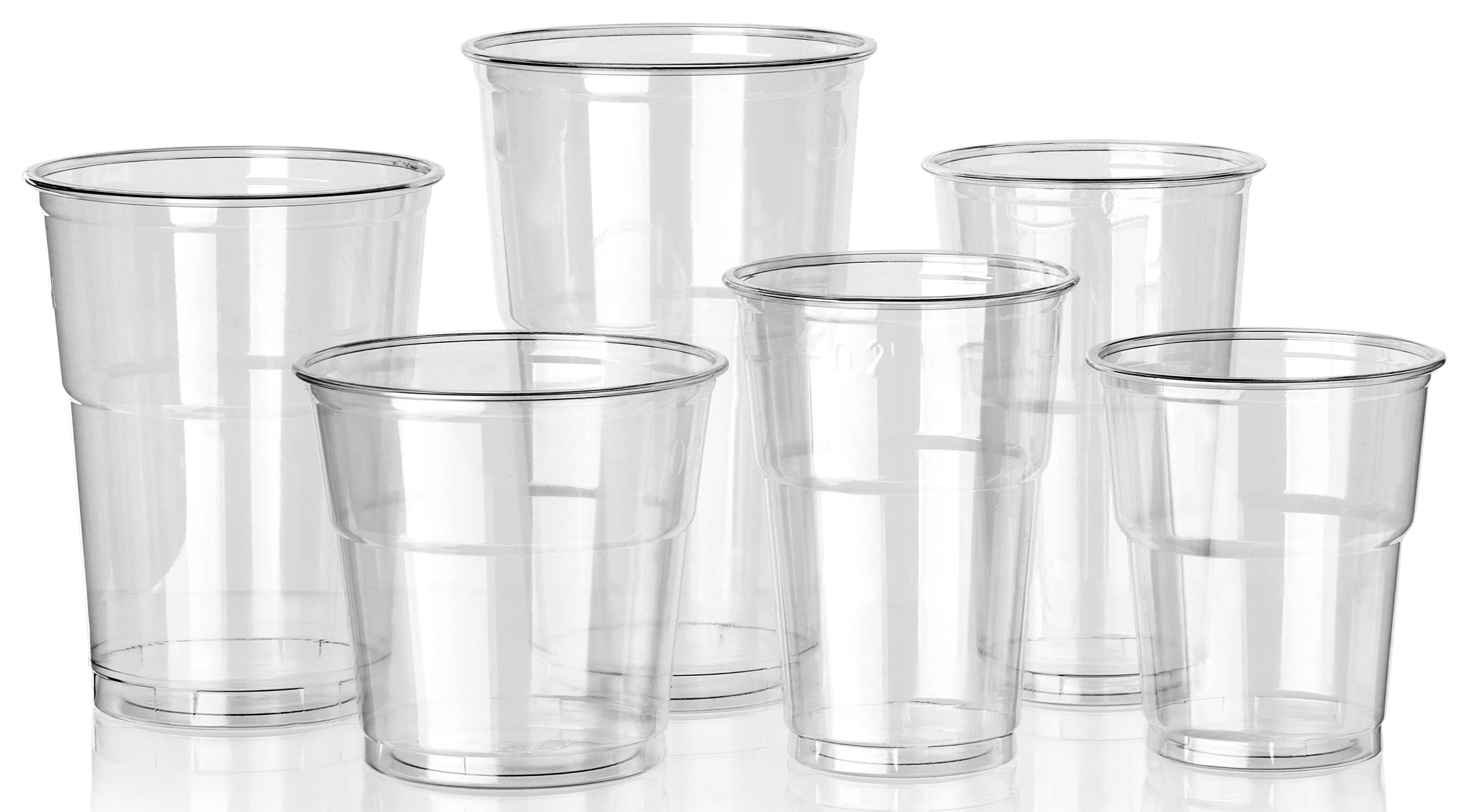 1000 Bicchieri PET trasparenti monouso 300 ML tacca 0,25 alta qualità usa e getta bicchiere riciclabili per acqua bevande birra cocktail drink