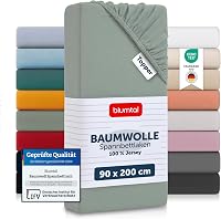 Blumtal Jersey Fitted Sheet Topper 90x200 cm Nyári Zöld Pamut 1