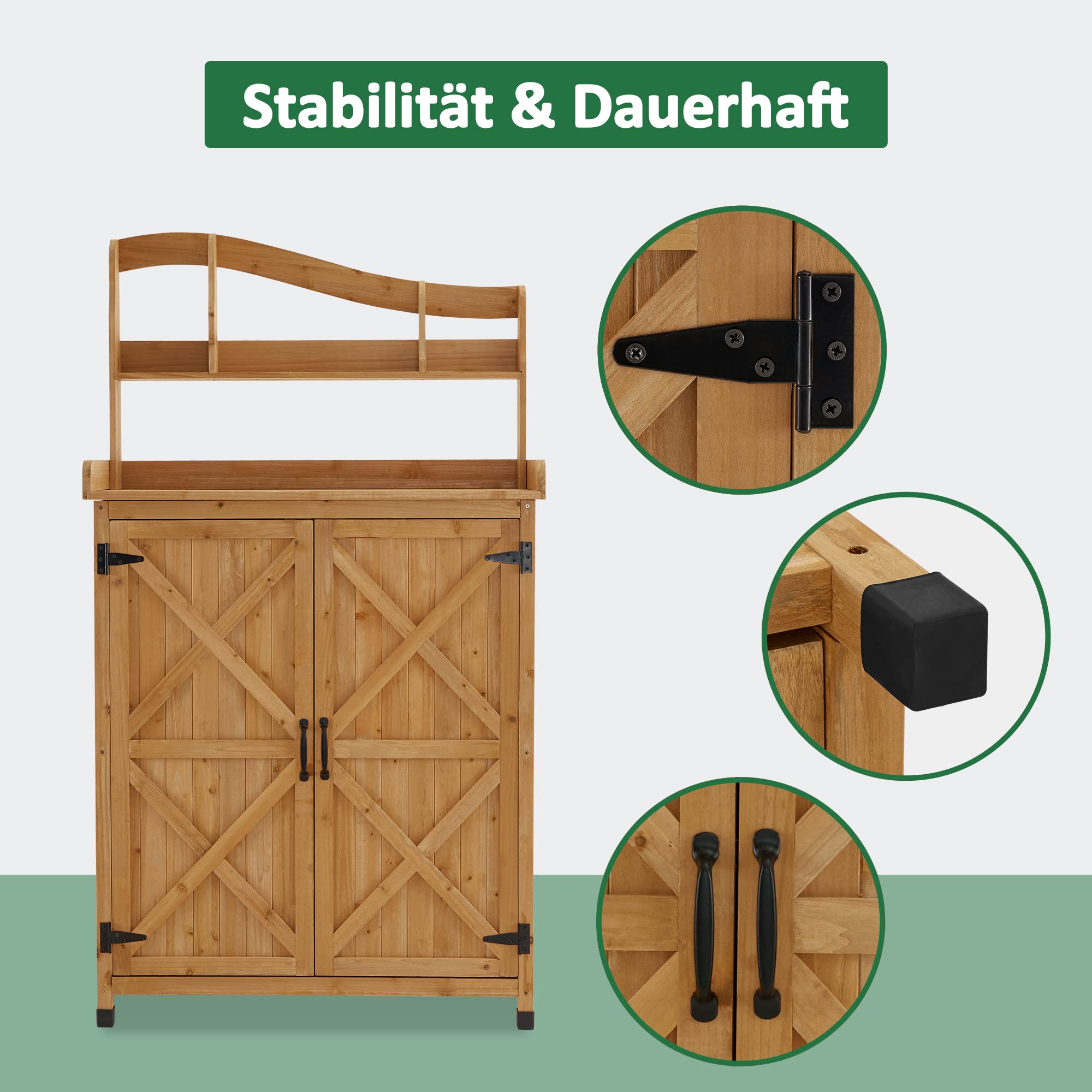 M MCombo Table de Jardinage en Bois résistante aux intempéries avec Plan de Travail Naturel