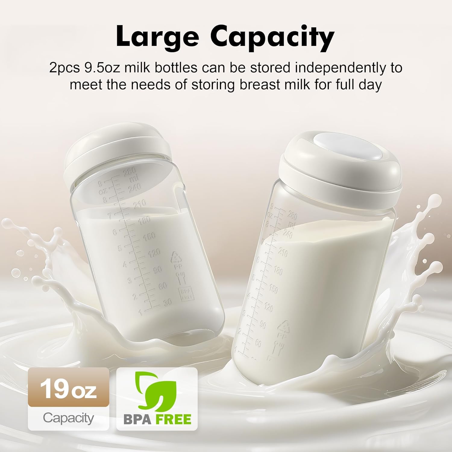 Portable Breast Milk Cooler - 19oz Breast Milk Cooler Bottle with 2pcs Baby Bottles, Breast Milk Chiller with Stainless Steel Ring Cooling for 24 Hours, Breastfeeding Essentials for Travel Outdoor