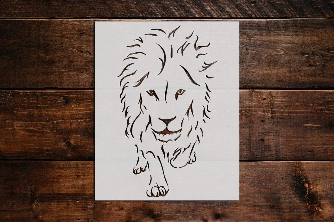 Lion Stencil DIY Reusable Craft and Painting Wall Stencils - 336 (12x18)