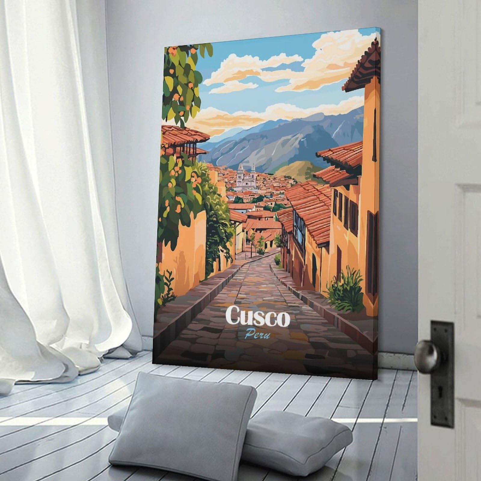 Junmoney Cusco, Peru Cityscape(2) Wall Art Print, 20x30inch(50x75cm), for Bedroom Decor, Cosy Corners Or Studios, Decorative Wall Art for Cosy Rooms