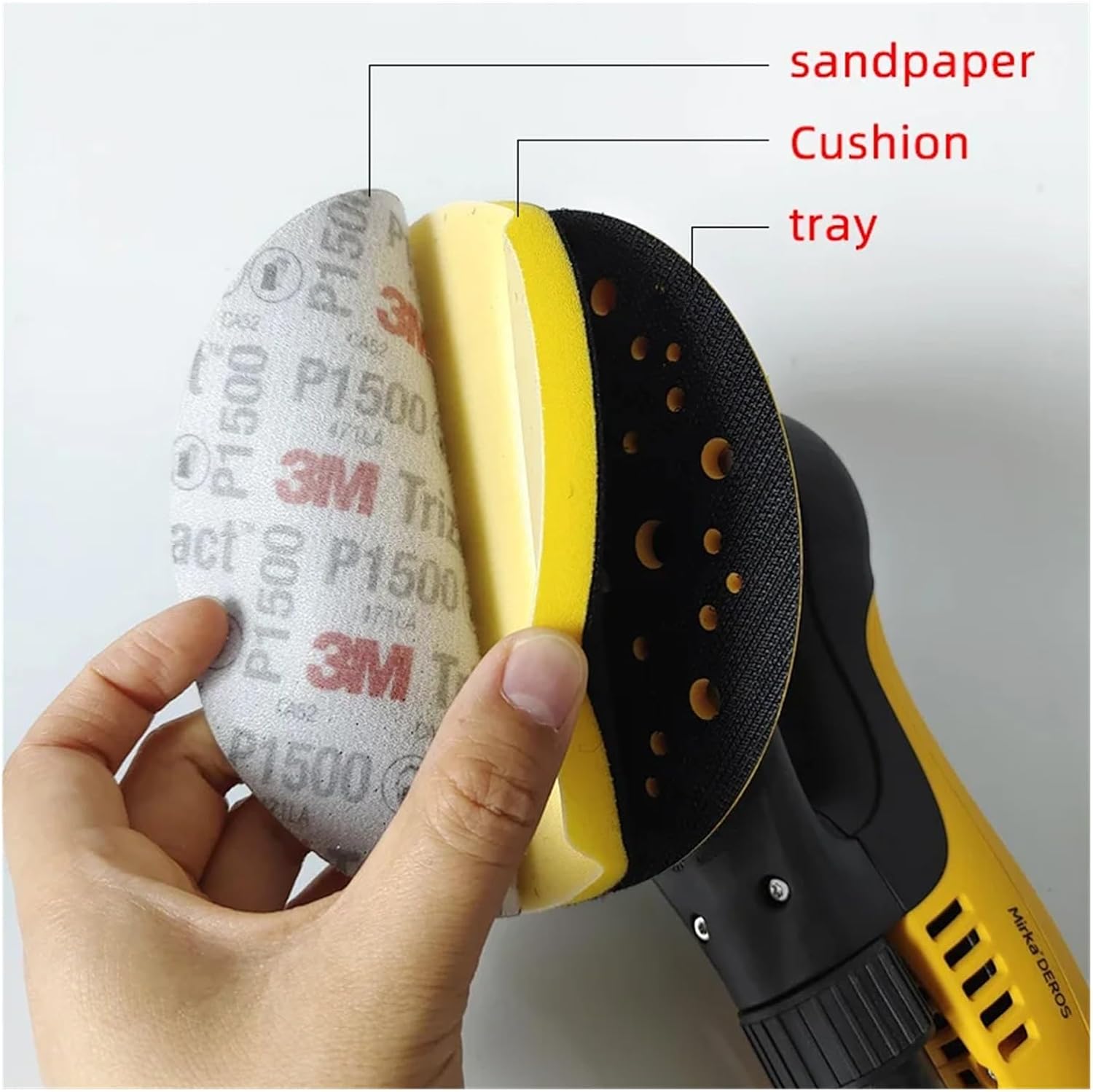 3M Clearcoat Disc 02088 Flocking Sponge Sandpaper 6 Inch Self-adhesive Back 1500 Grit Dry Water Sanding Paper(1 box 25PCS)