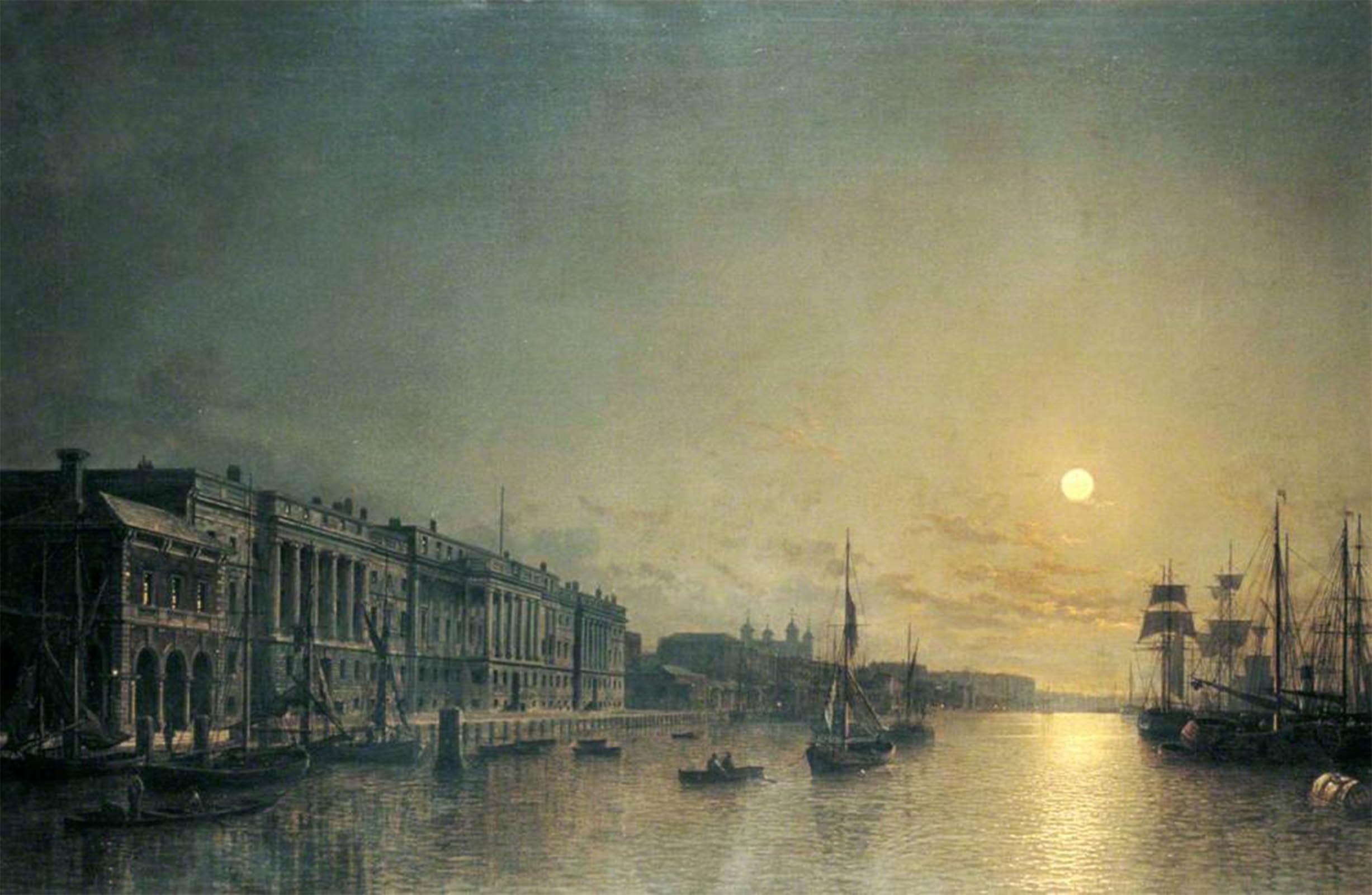 ARTXLXXBN Famous Painting Art Wall Decor Abstract Art Picture the House and Pool of London by Moonlight by Henry Pether Animal Pictures for Home Decor 60x90cm