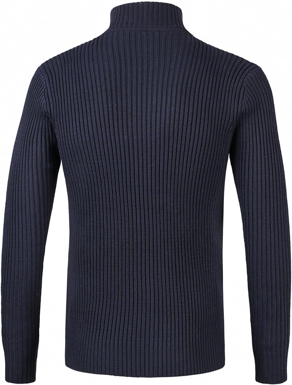 Men's Full Zip Cardigan Knit Textured Sweaters Stand Collar Sweater - Image 3