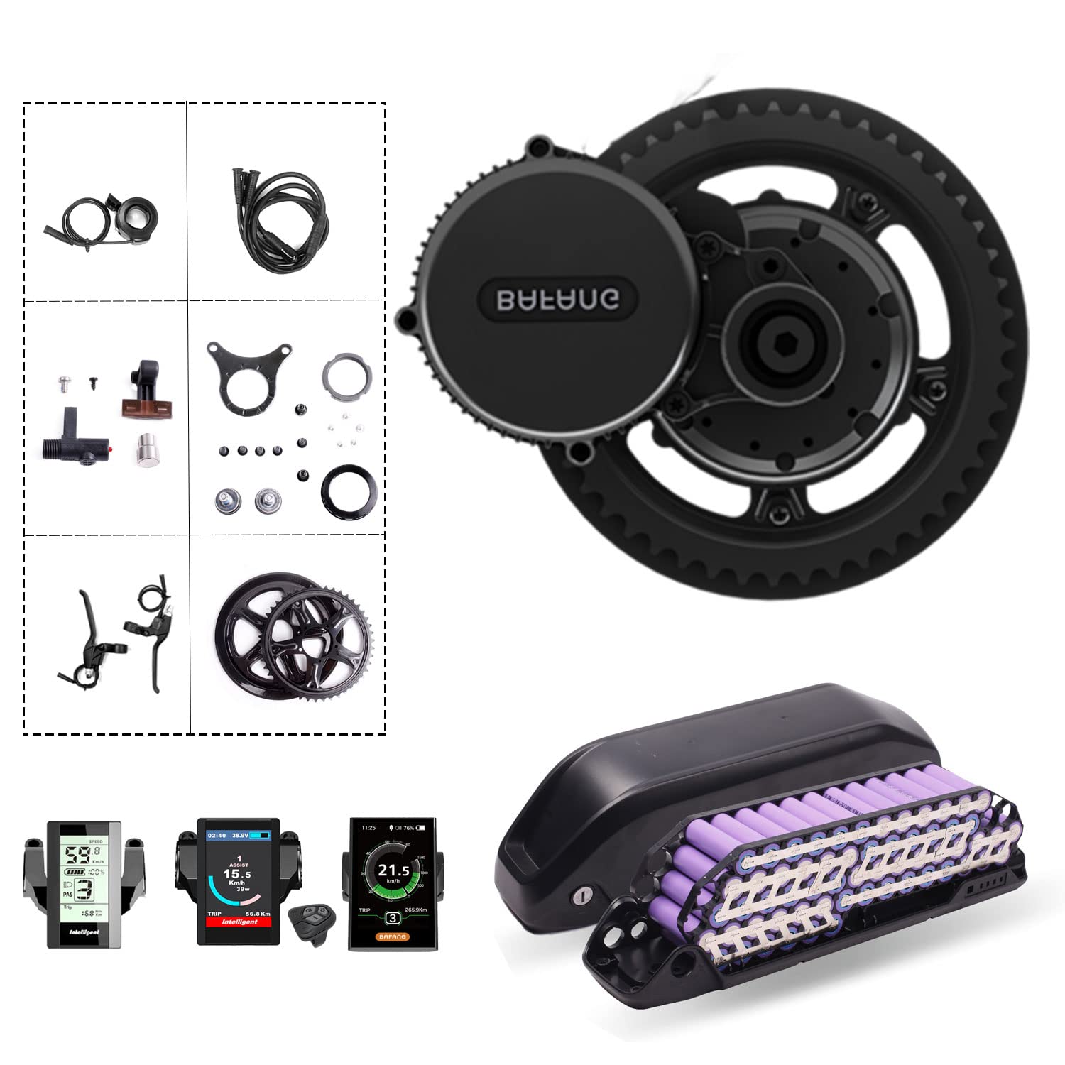 Image showcasing Deruiz36v 250w Eligible Mid Motor Electric Bike Conversion Kits Ebike ...