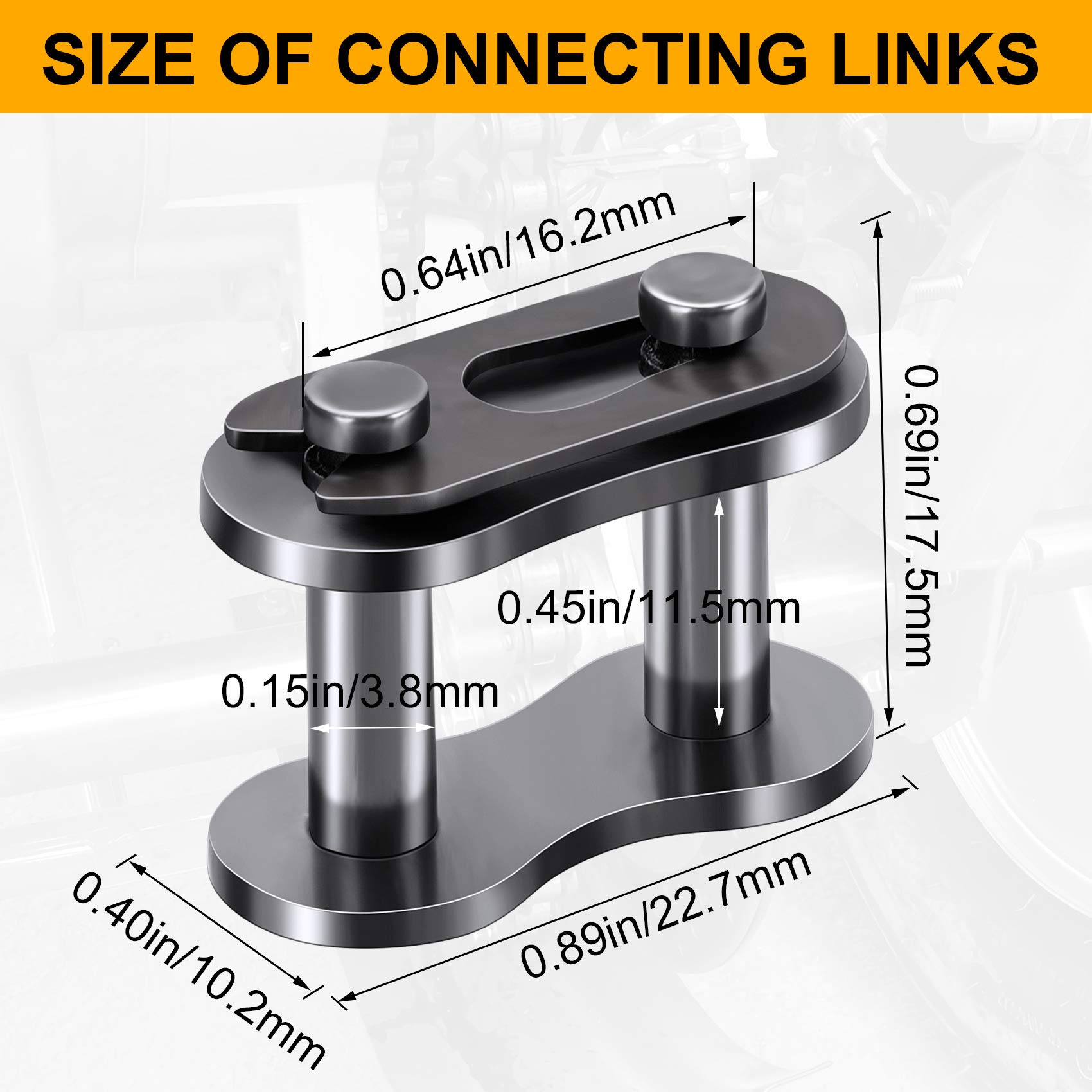 Roller Chain Connecting Links Pack Of 10 #40 - 1/2 Inch Pitch With ...