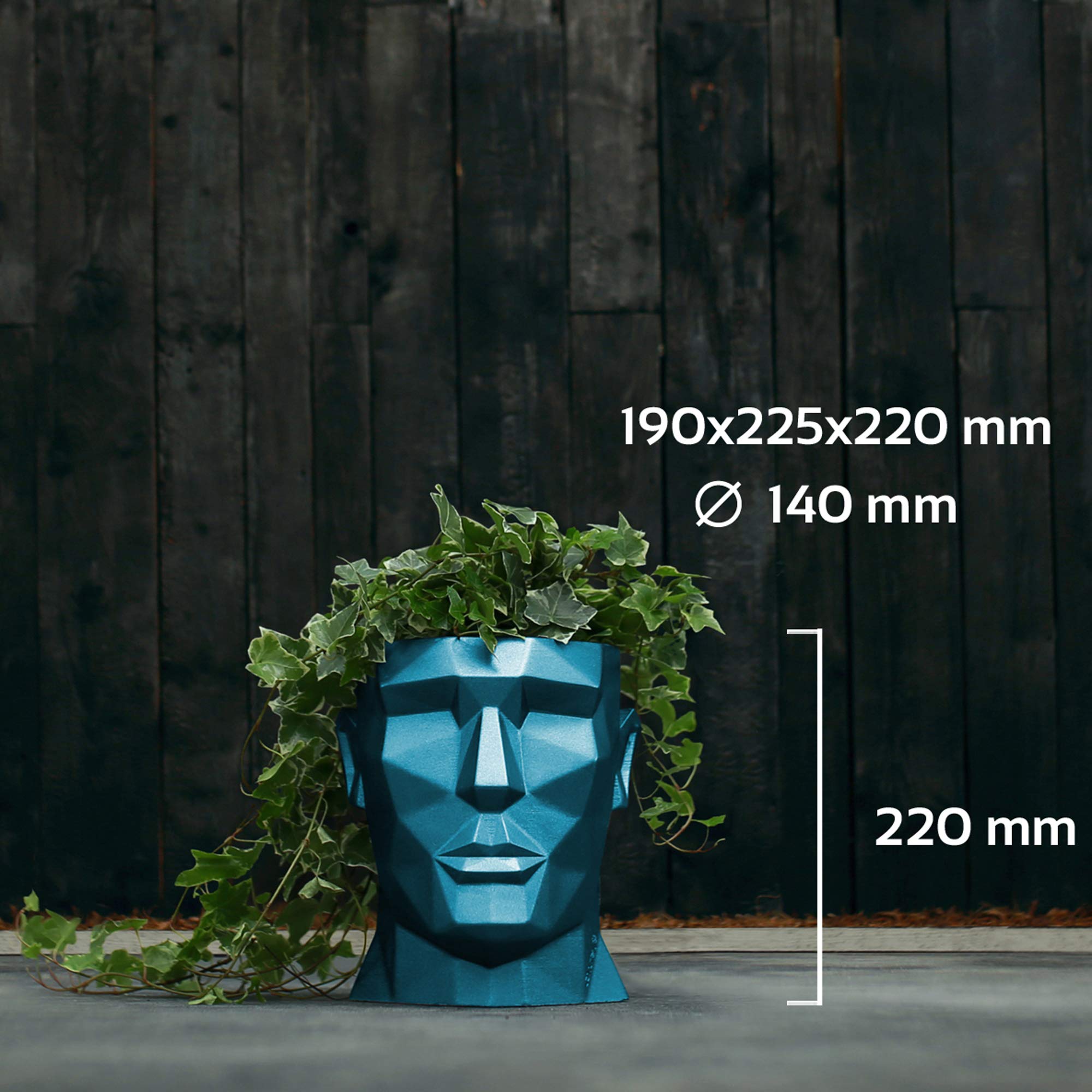 CONCRETTE Doniczka z betonu Apollo | Ø 14 cm | niebieski metaliczny | donica cementowa | ręcznie wykonana w UE