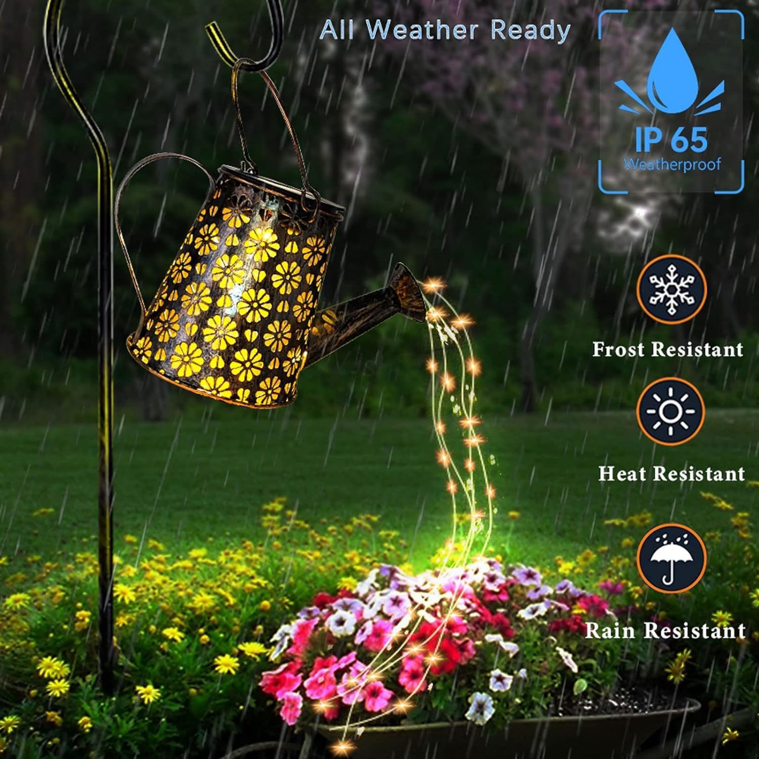 2 Pack Solar Watering Can with Lights,Solar Outdoor Garden Decor Waterproof Hanging Lantern Landscape Lights Outside Decorations for Yard Lawn Patio Gardening Gifts. - Image 7