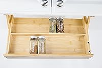 Vista 1 de Premium Bamboo Easy Under Mounting Cabinet Spice Storage Rack designed with magnetic closure and locking mechanism