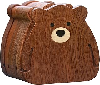 Wood Coasters for Drinks Absorbent, Handmade by Multiple Wood Inlays—Sapele Wooden Coaster Sets for Coffee Table Dining Table Wooden Table Coasters for Desk, Farmhouse, Office, Bar,Set of 6