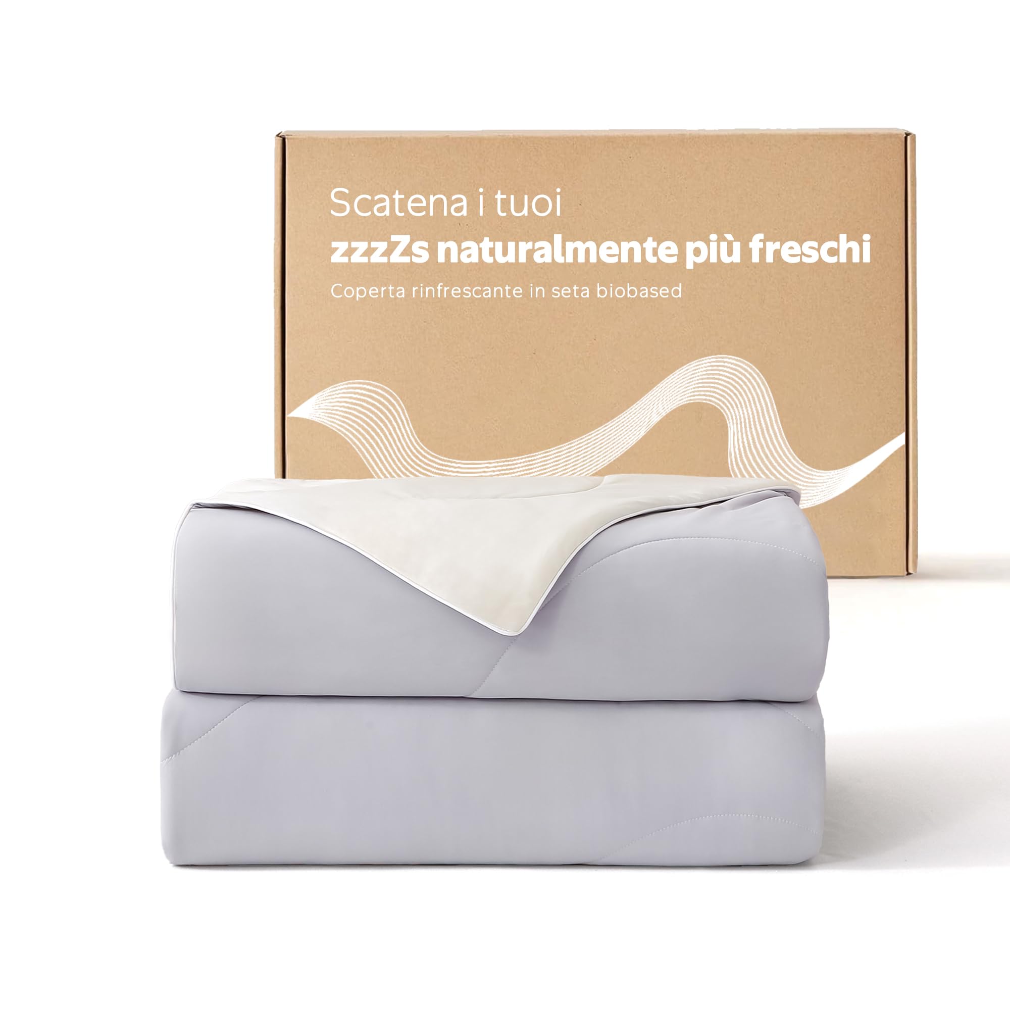 Dafinner Trapunta Estiva Leggera Matrimoniale| 220 × 240cm | Grigio Beige | Imbottitura 100 % seta selvatica | Ariosa per l‘estate | Oeko-Tex | Rinfrescante per chi dorme caldo | Q-Max > 0,4
