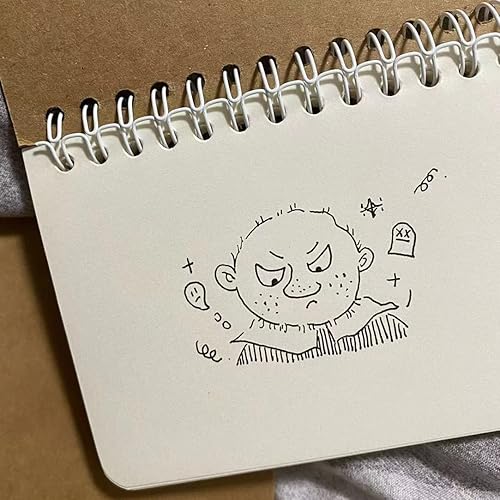 Miniatura 9 de TWONE Cuadernos de espiral plano con tapa Kraft, paquete de dos unidades, 3.5 x 5.5 pulgadas, 180 páginas a rayas, 90 hojas, fácil de transportar