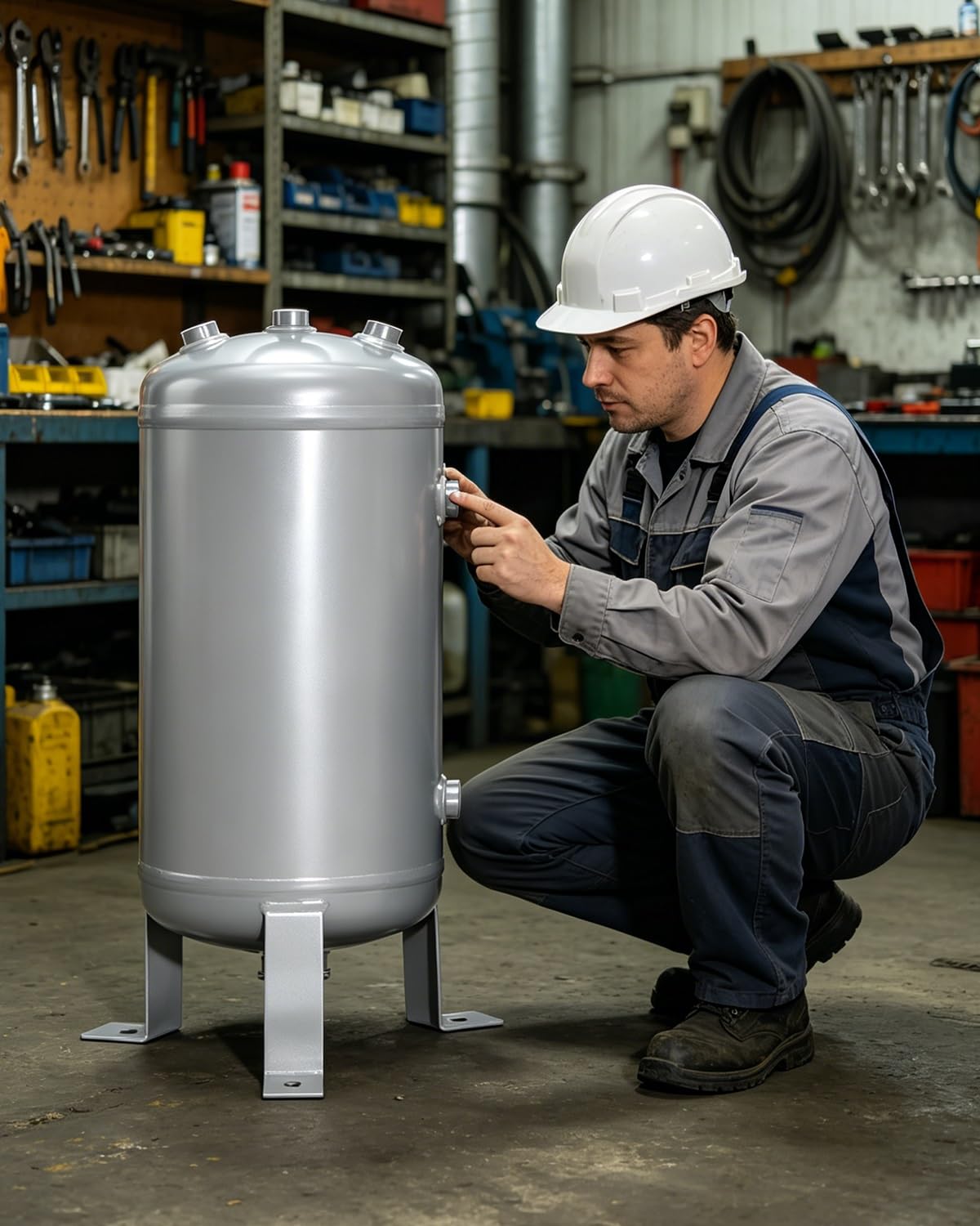 Depósito de aire industrial de acero al carbono de alta presión y 20L con válvula