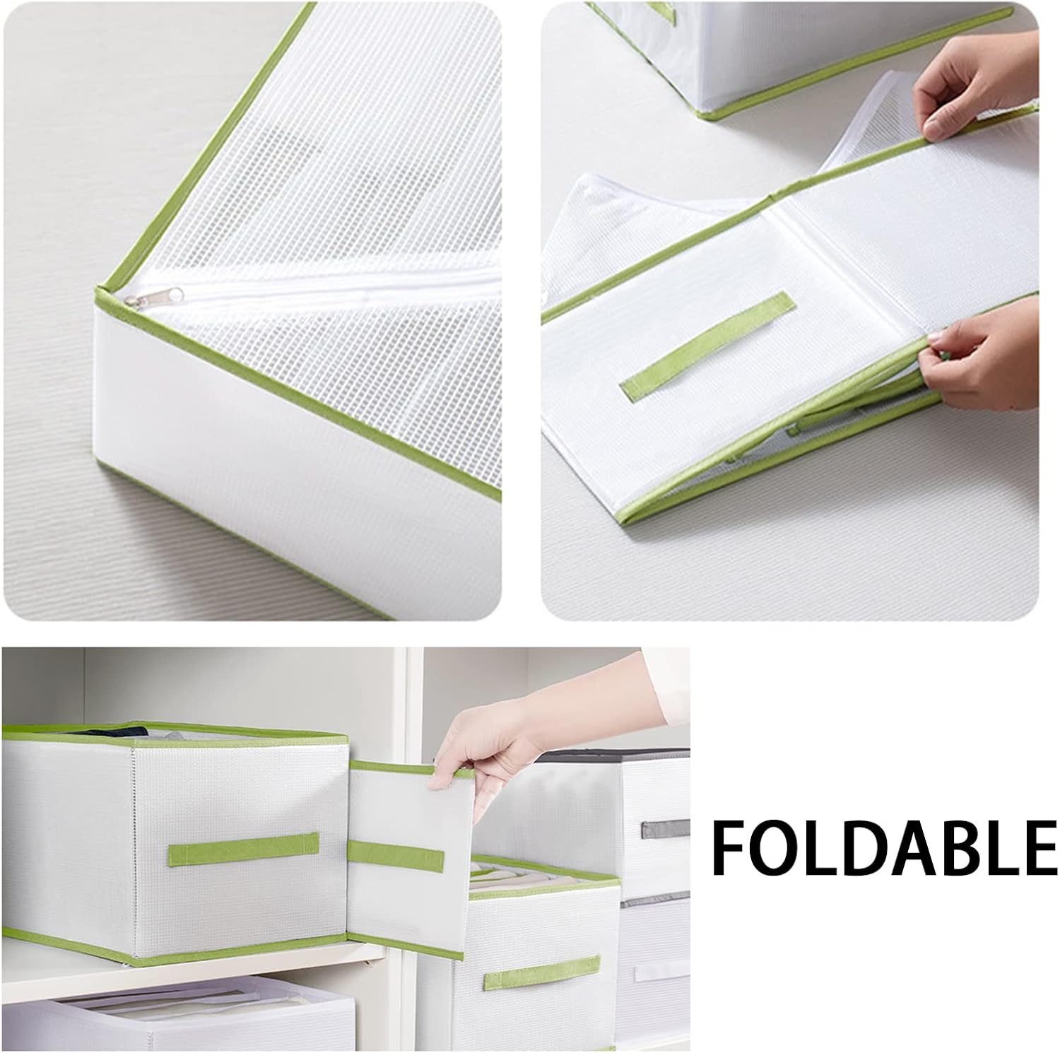 Closet Organizer Wardrobe 5PCS Washable Foldable Visible Clothes Organizer Storage Boxes Drawer Mesh Separation Box for Home T-Shirt Jeans Socks Panty 6/7/9/6/12 Grids