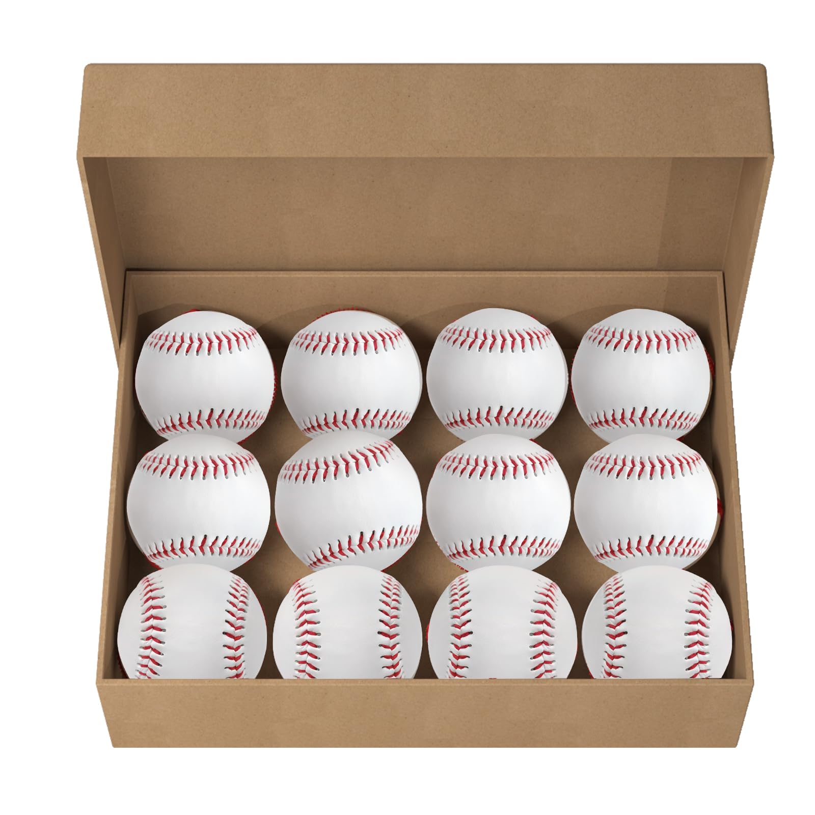 Unmarked Adult Baseballs, Standard Practice Baseball Size 9 Inch, Blank Baseballs Tball Balls for High School League Training, Pitching, Throwing and