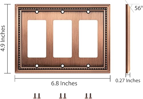Vista 547 de Henne Bery Sunken Pearls - placa decorativa de pared para interruptor (Palanca simple, 2 unidades, níquel satinado)