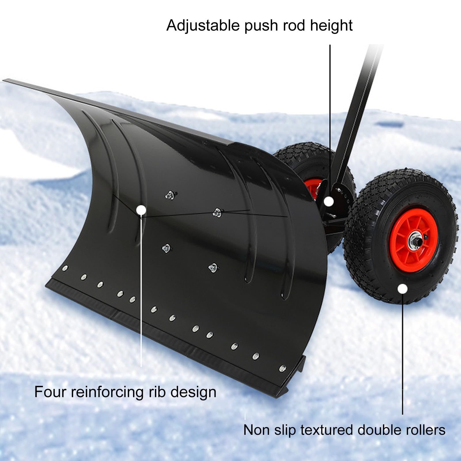 Greensen Pelle à Neige en Acier avec Roues