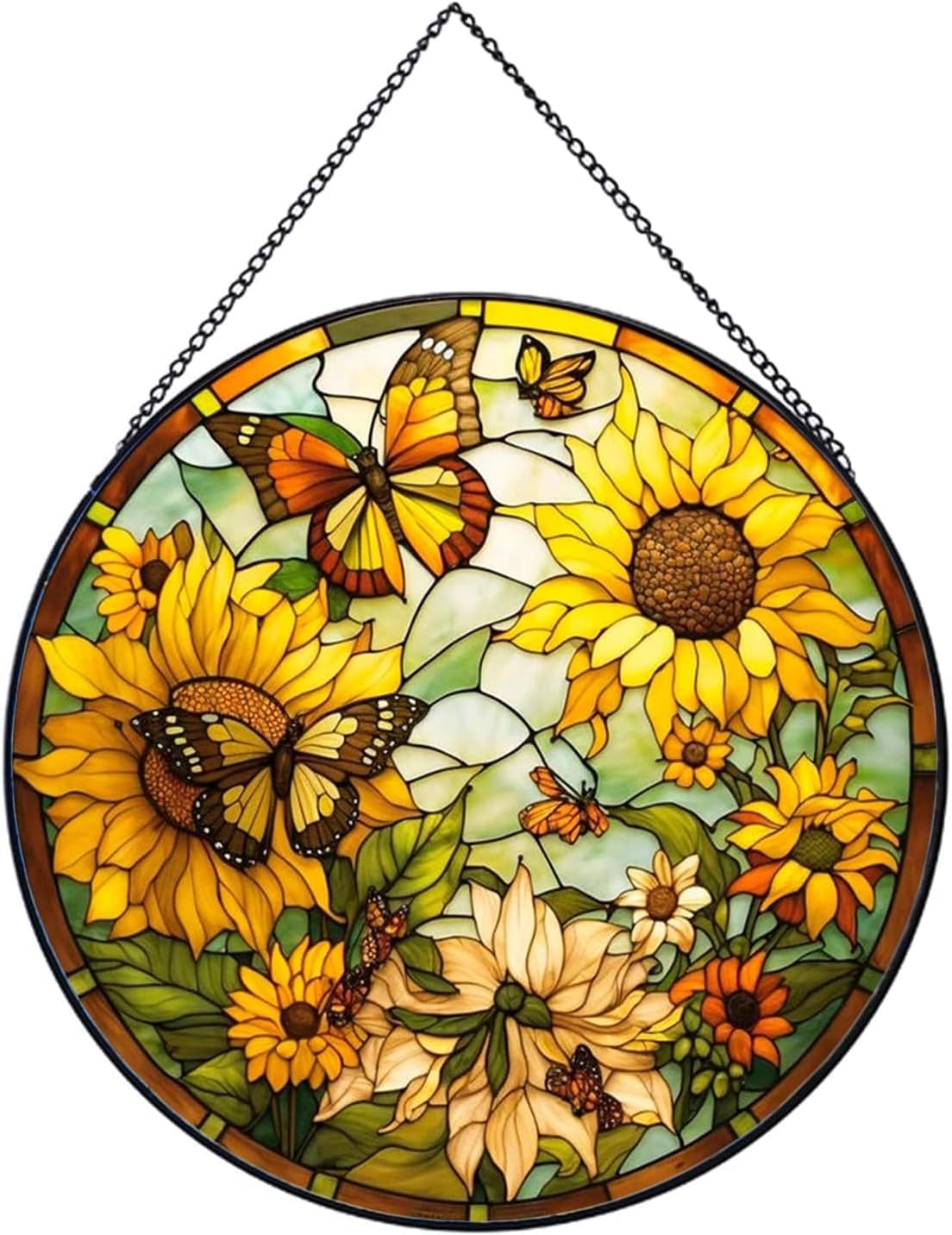 Minwegi Multicolored Sun Catcher For Windows - 20Cm Sunflower Hanging Ornament With Colorful Light Effect, Durable Acrylic Home Decoration