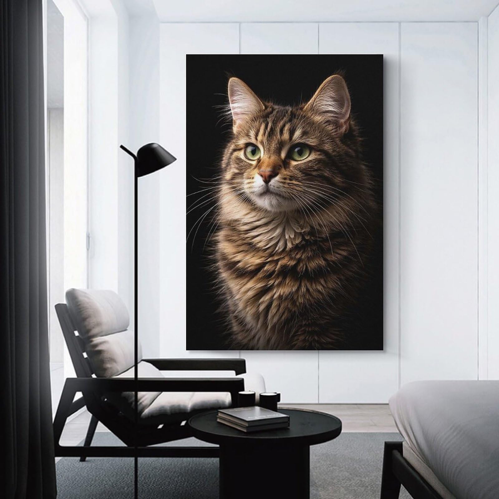 Junmoney Majestic Tabby Cat Portrait Home Decor Wall Art, 20x30inch(50x75cm), for New Homes, Bedrooms Or Workspaces, Gift Idea for Housewarming And Birthdays
