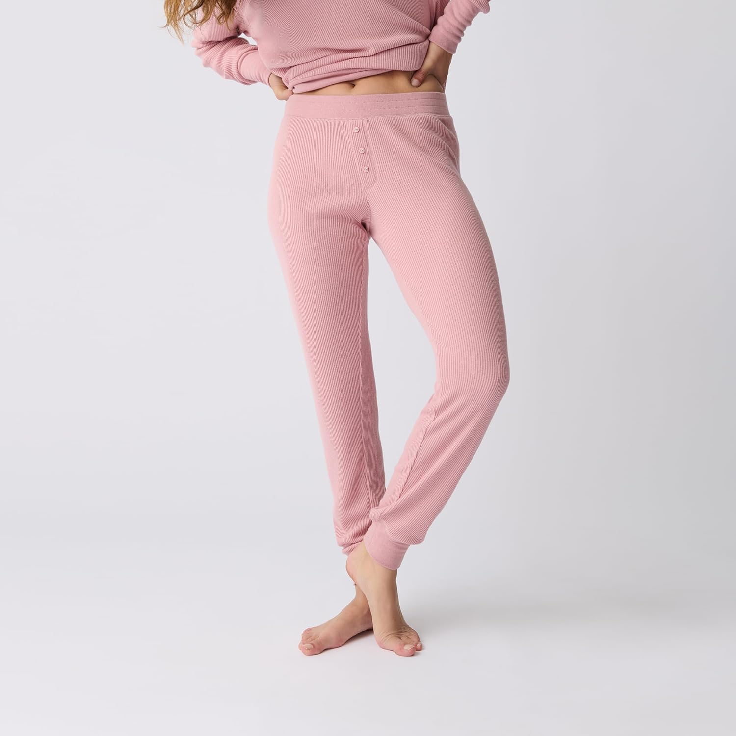 P.J. Salvage Women's Textured Essentials Jammie Pant, Rosewood, X-Small - Image 2