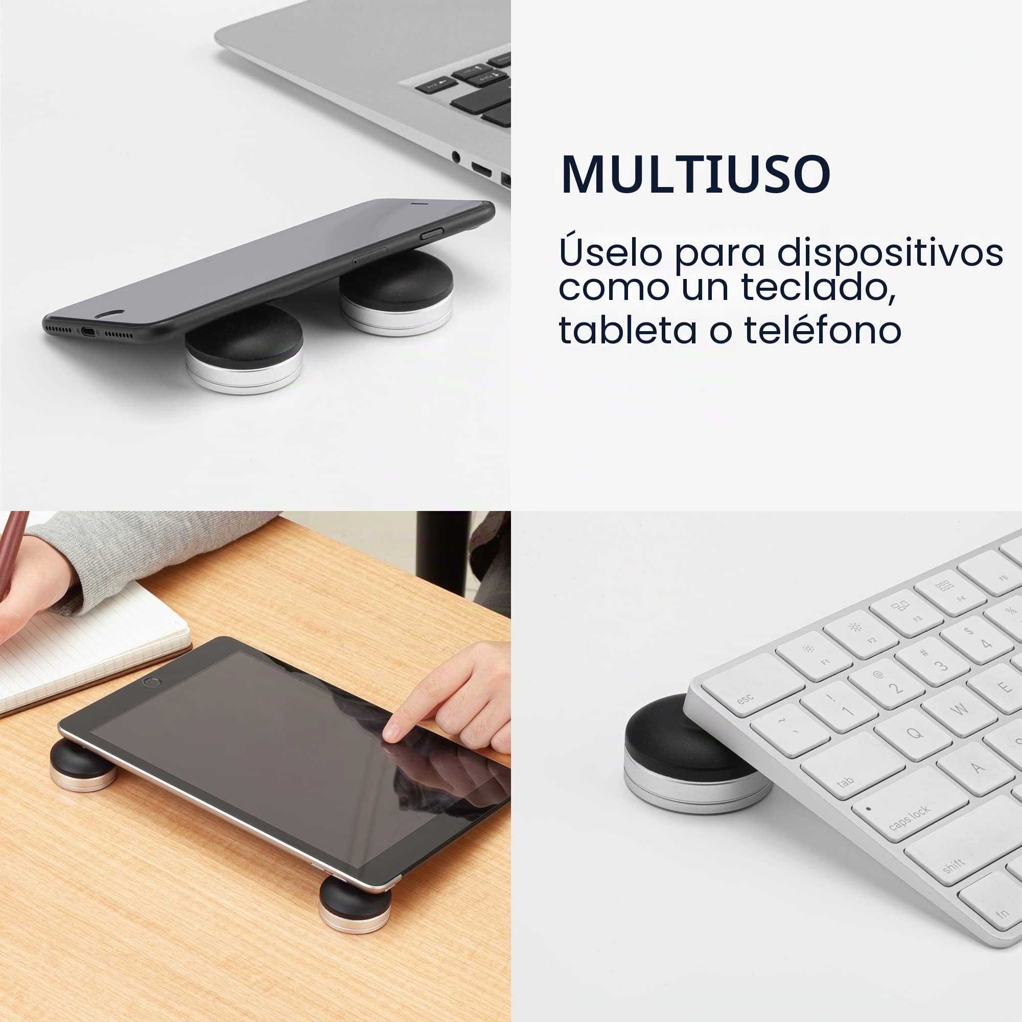 kwmobile Soporte Ordenador portátil/ultrabook - Mini Almohadillas Elevación y Refrigeración para Laptop - Altura Ajustable