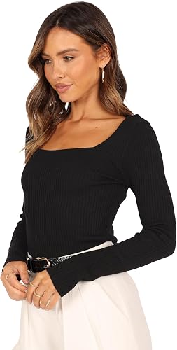 Shani Ribbed Knit Top - Black S