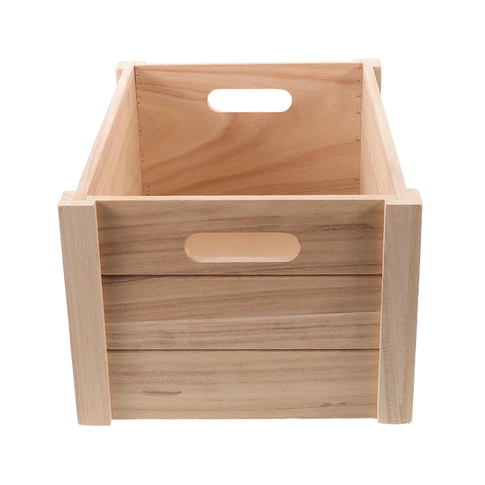 Caisse de rangement bois naturelle longue pour l'étalage de fruits et légumes