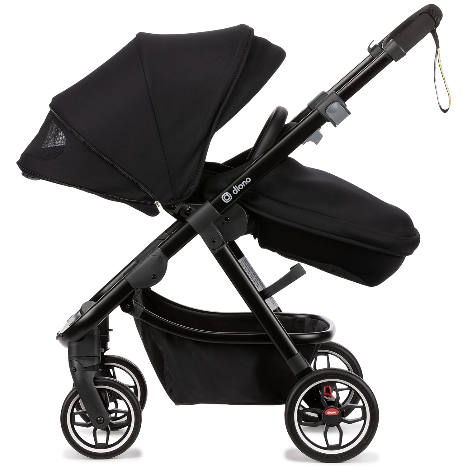 Diono Excurze Baby, Infant, Toddler Stroller, Perfect City Travel System Stroller and Car Seat Compatible, Adaptors Included Compact Fold, Narrow Ride, XL Storage Basket, Black Midnight
