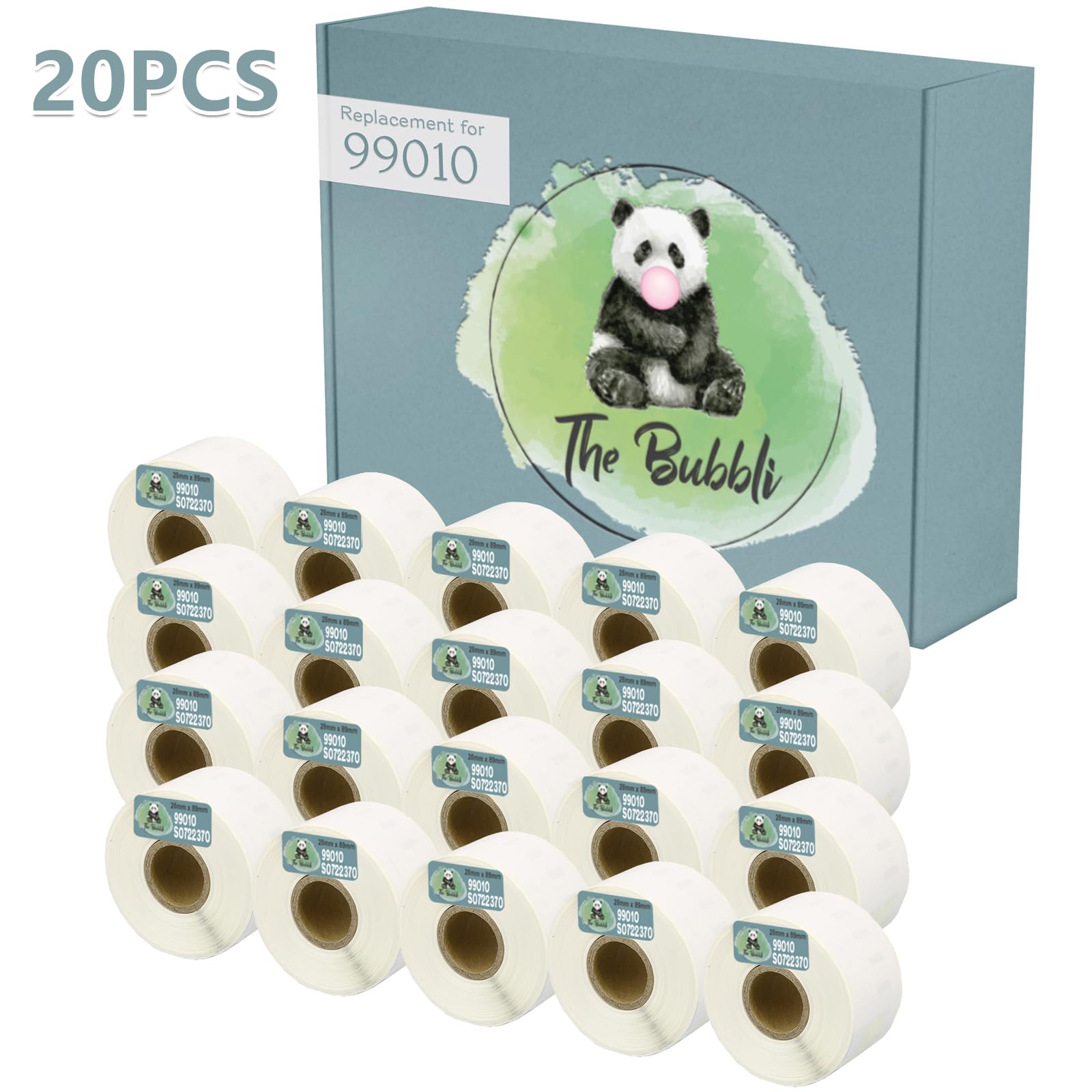 28x89mm 99010 Address Shipping Labels, 20 Roll-2,600 Labels Permanent Adhesive Compatible for LabelWriter 4XL 450 400 330 320 310 Twin Turbo Duo SLP 450 430 420 400 240 220 200 120 100 Pro Plus,