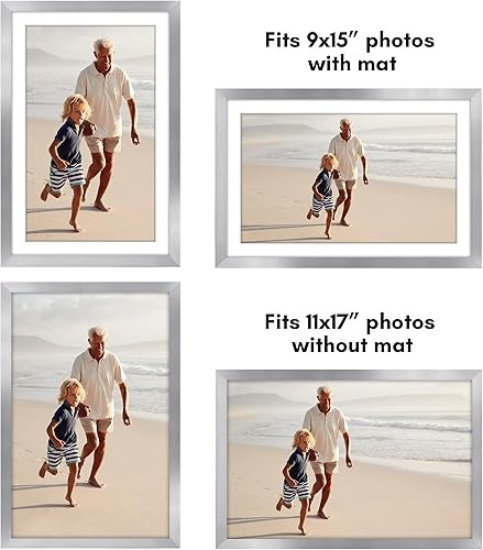 Vista 181 de Americanflat Portarretratos de 5 x 6 pulgadas con plexiglás pulido, juego de 5 portarretratos de 2 x 3 pulgadas con paspartú o para fotos de 5 x 6
