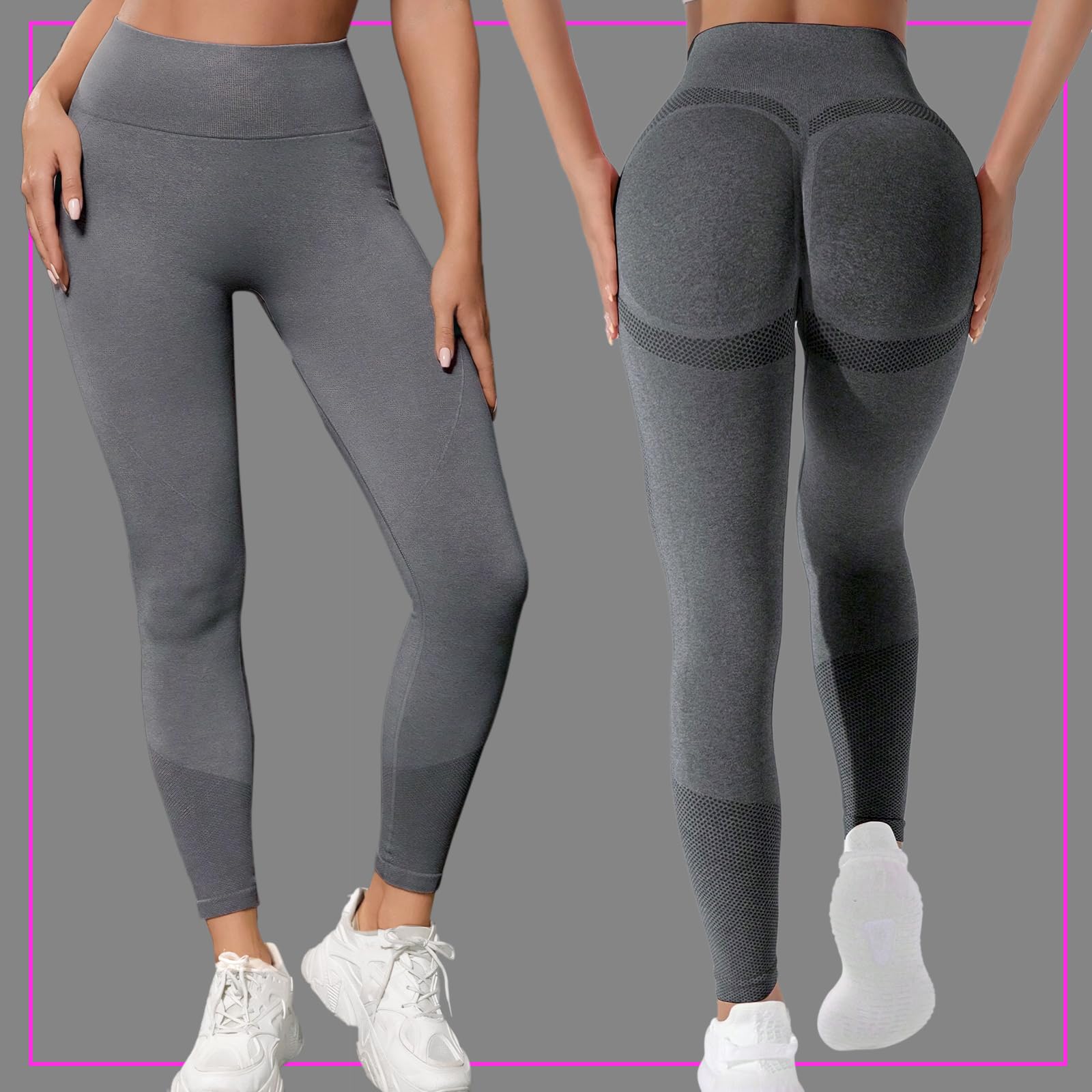 Legginsy sportowe damskie z wysokim stanem, z scrunch Butt Legginsy na siłownię Push Up Joga Kontrola brzucha Matowe elastyczne legginsy antycellulitowe