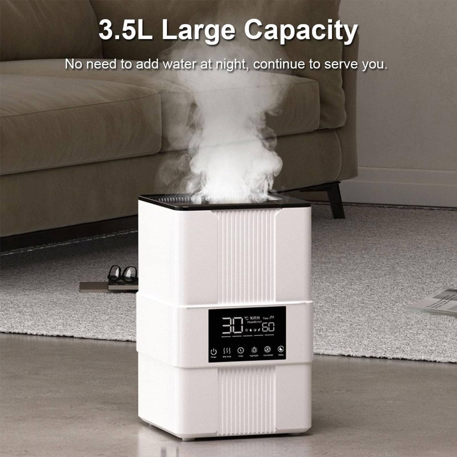 Diffusore di Oli Essenziali umidificatore a Fiamma, diffusore di aromaterapia Intelligente con modalità Nebbia Regolabile e Timer 8 Ore, Telecomando, spegnimento Automatico Senza Acqua White