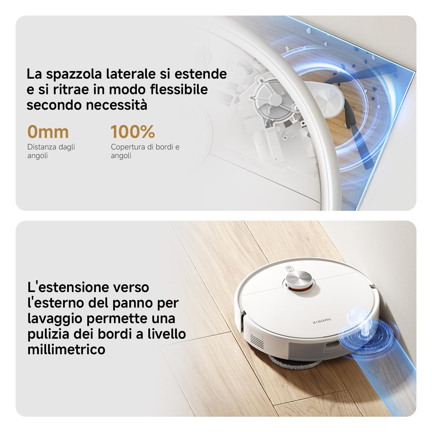 XIAOMI Robot Vacuum S40 Pro, aspirapolvere robotico intelligente e mocio, spazzole laterali autoestensibili, aspirazione 15000 Pa, pavimento duro e tappeto, telecomando tramite app