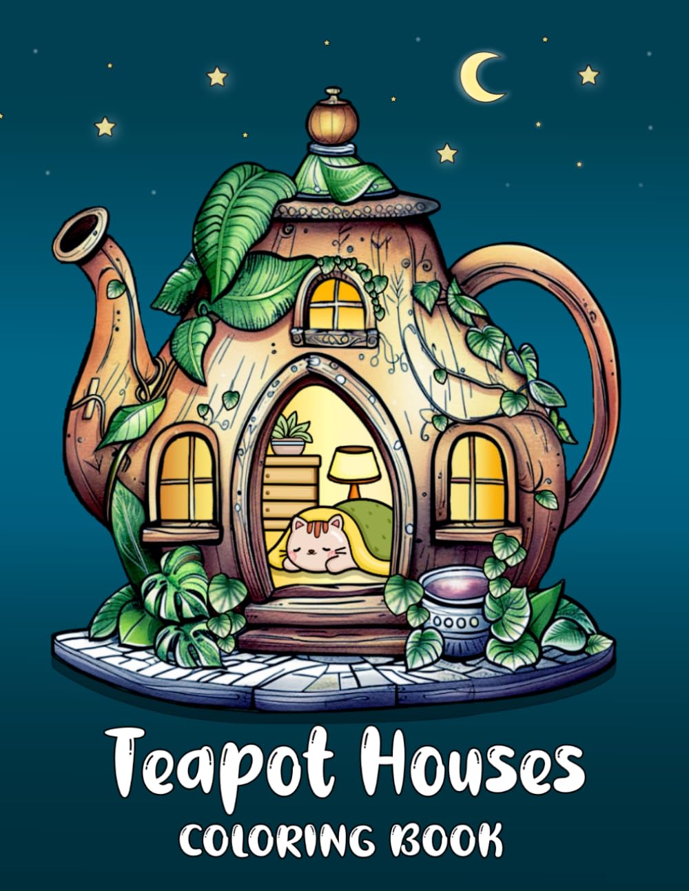 Teapot House Coloring Book: Fun and Fancy Coloring Pages for Stress Relief and Relaxation, Perfect for Adults and Teens
