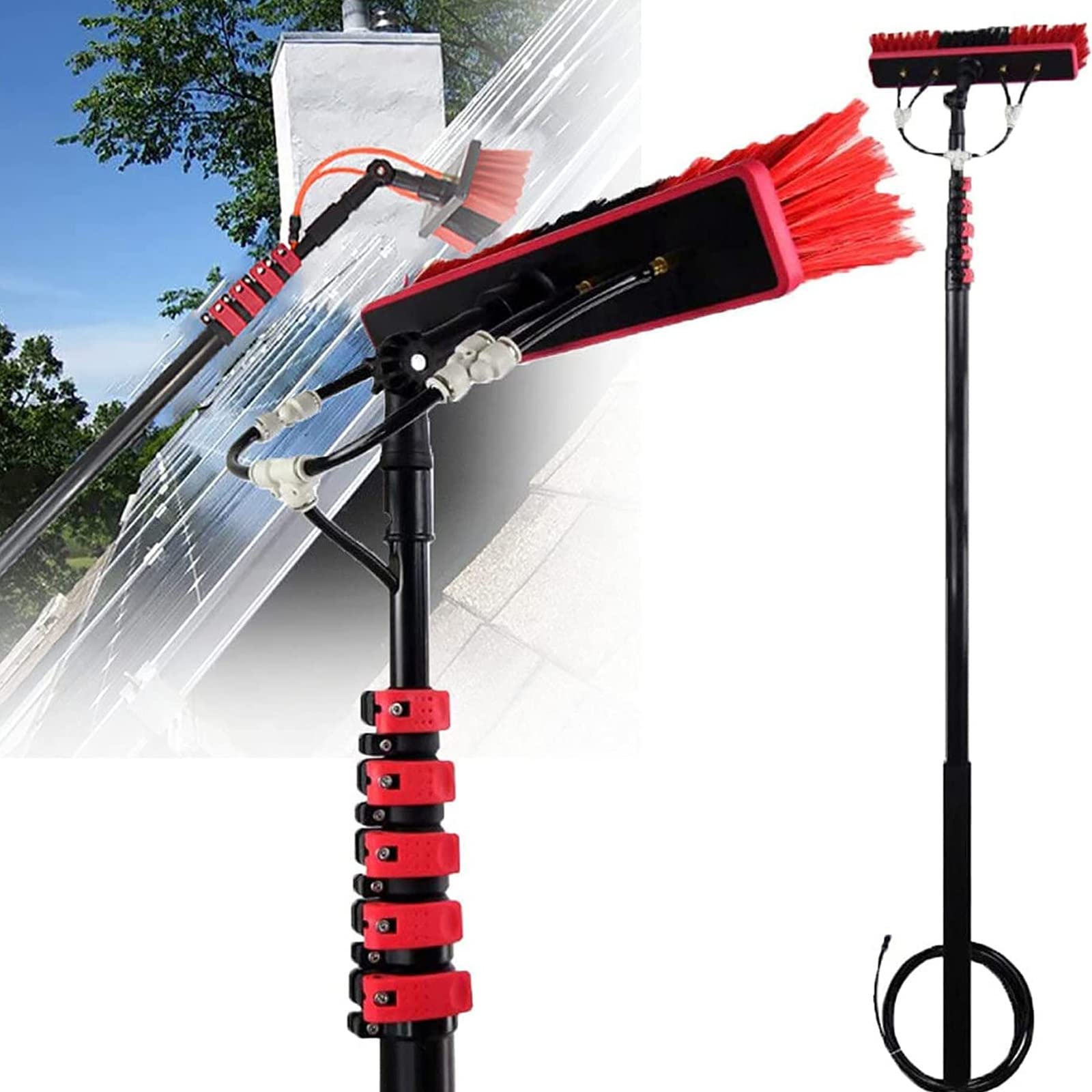 Nettoyeur extensible pour toit de véranda éliminant la poussière en hauteur sans échelle