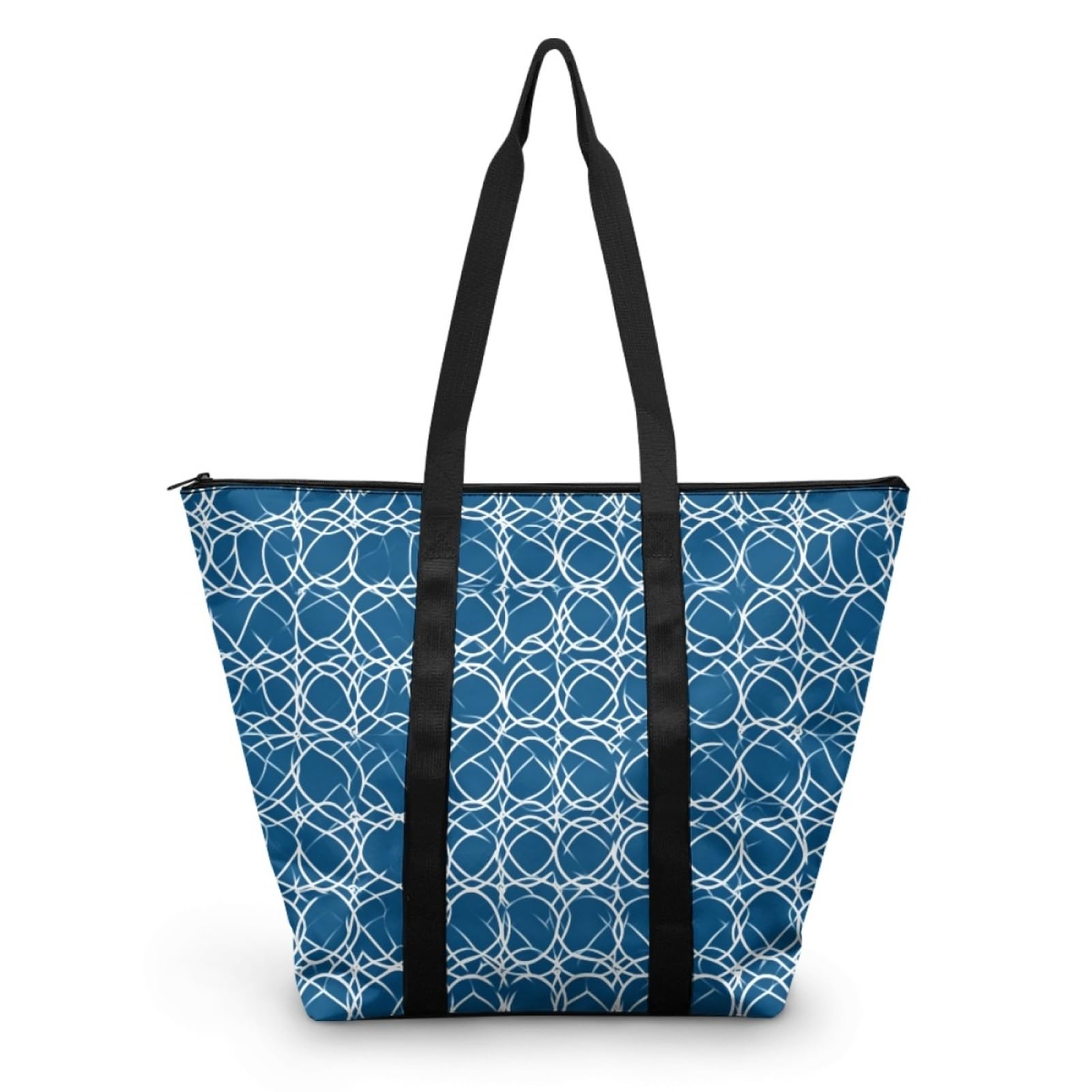 Tote Bag Tela Bolsas de Tela Poliéster Bolso de Mano de Mujer Reutilizable Bolsa Compra Plegable Tote Bag Cremallera Bolso Viaje Duradero Totebag